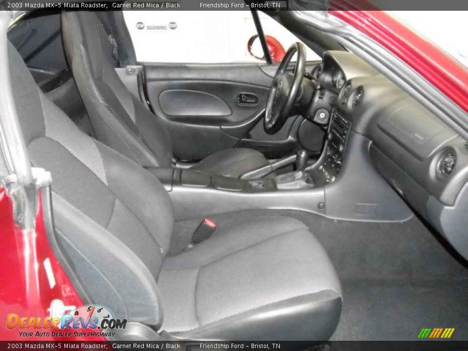 Black Interior - 2003 Mazda MX-5 Miata Roadster Photo #14