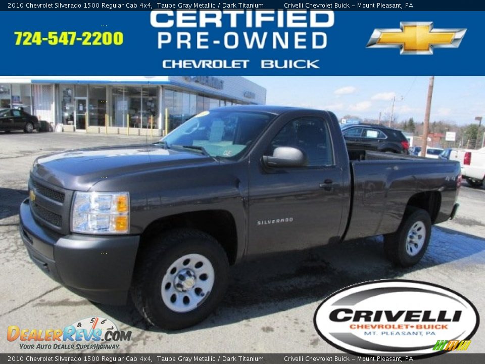 2010 Chevrolet Silverado 1500 Regular Cab 4x4 Taupe Gray Metallic / Dark Titanium Photo #1