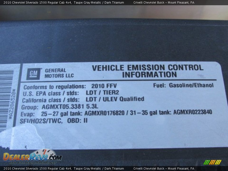 2010 Chevrolet Silverado 1500 Regular Cab 4x4 Taupe Gray Metallic / Dark Titanium Photo #15