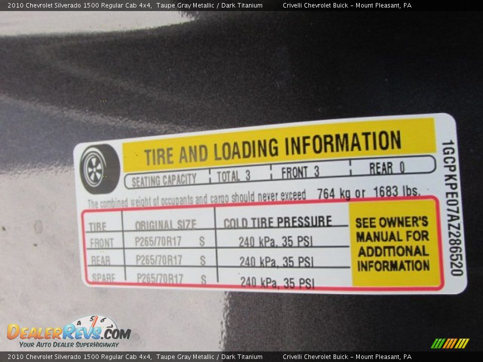 2010 Chevrolet Silverado 1500 Regular Cab 4x4 Taupe Gray Metallic / Dark Titanium Photo #26