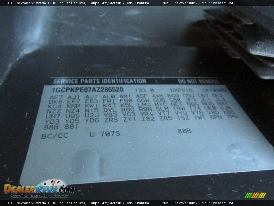 2010 Chevrolet Silverado 1500 Regular Cab 4x4 Taupe Gray Metallic / Dark Titanium Photo #29