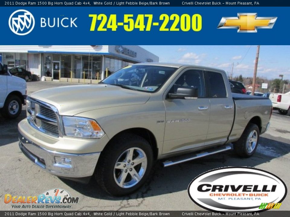 2011 Dodge Ram 1500 Big Horn Quad Cab 4x4 White Gold / Light Pebble Beige/Bark Brown Photo #1