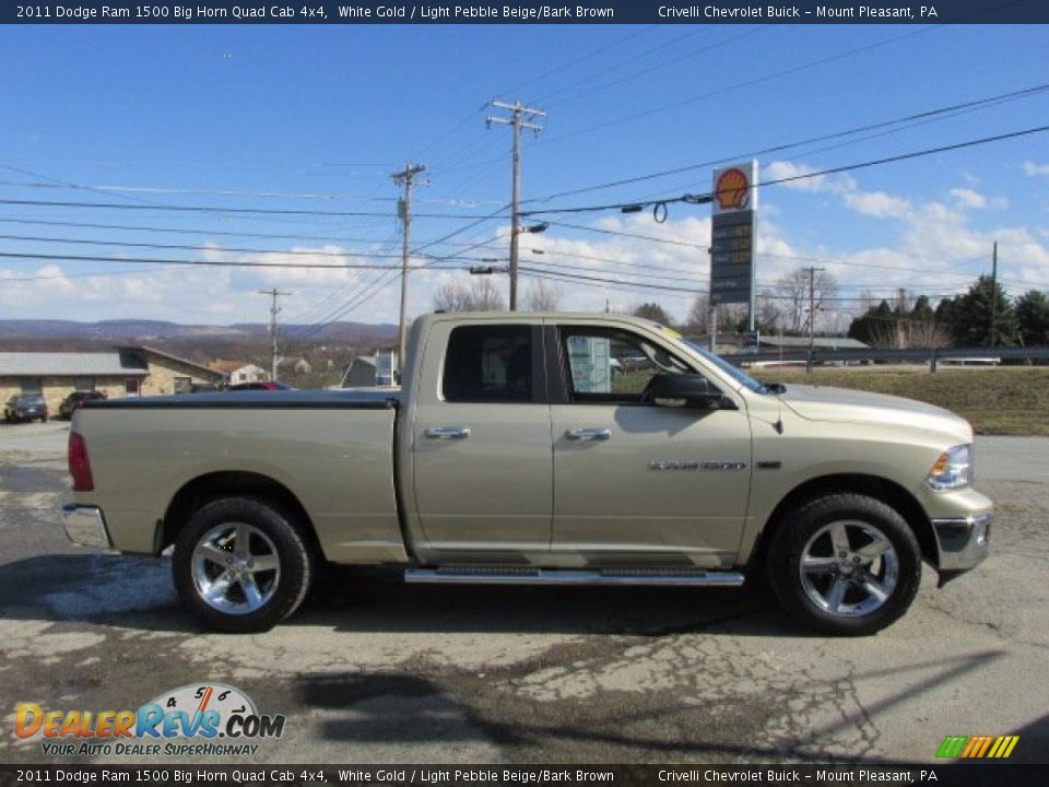 2011 Dodge Ram 1500 Big Horn Quad Cab 4x4 White Gold / Light Pebble Beige/Bark Brown Photo #10