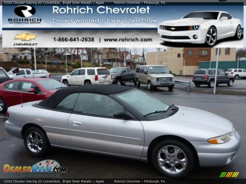 2000 Chrysler Sebring JXi Convertible Bright Silver Metallic / Agate Photo #1
