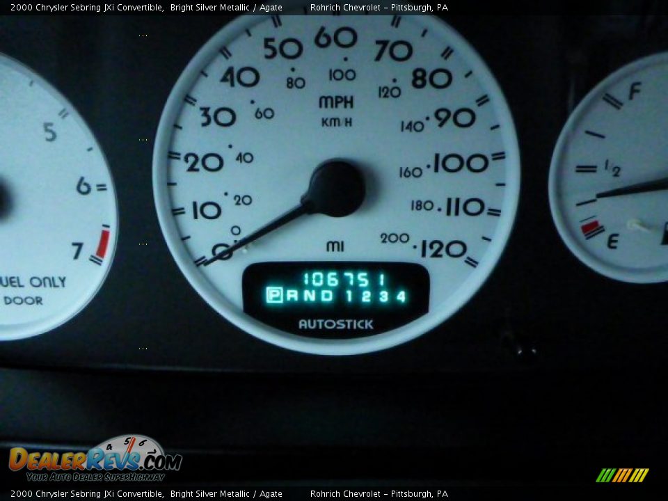 2000 Chrysler Sebring JXi Convertible Bright Silver Metallic / Agate Photo #9