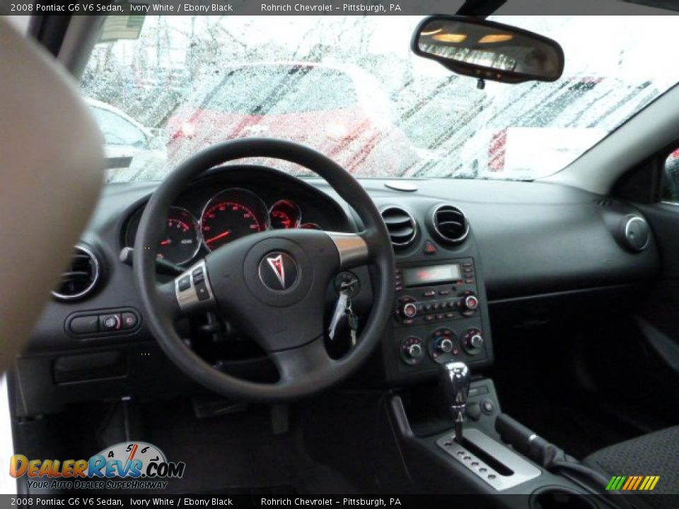 2008 Pontiac G6 V6 Sedan Ivory White / Ebony Black Photo #6