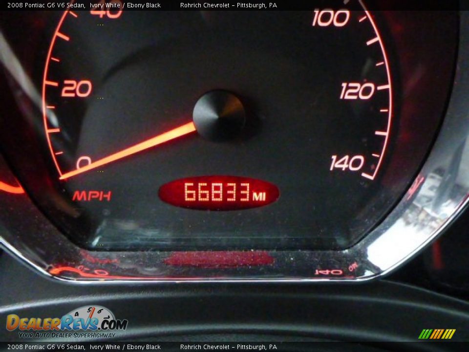 2008 Pontiac G6 V6 Sedan Ivory White / Ebony Black Photo #9