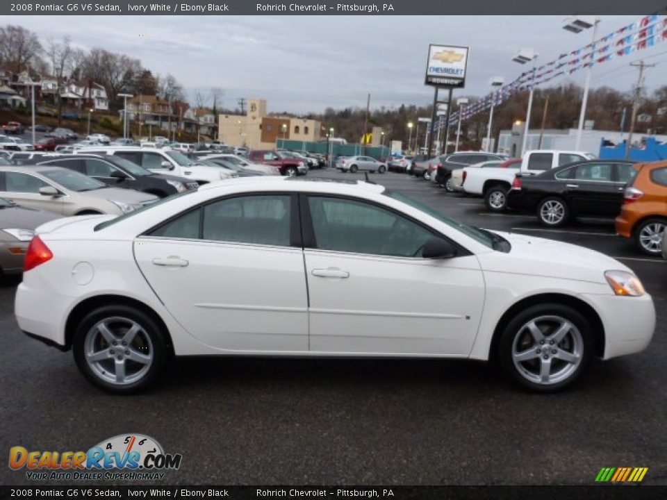 2008 Pontiac G6 V6 Sedan Ivory White / Ebony Black Photo #10