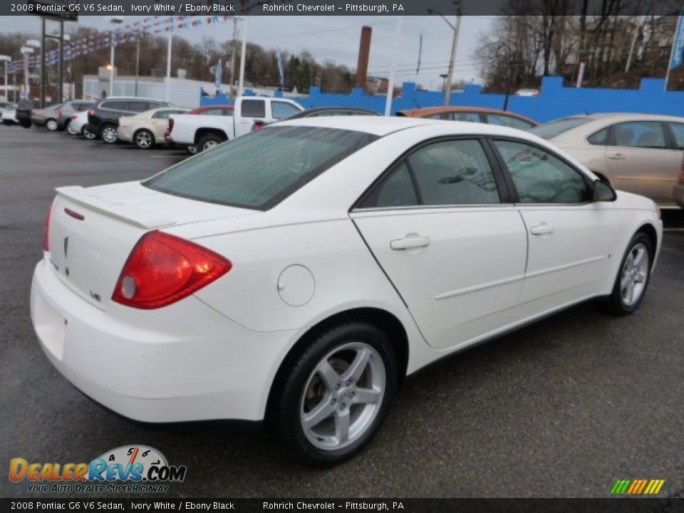 2008 Pontiac G6 V6 Sedan Ivory White / Ebony Black Photo #11