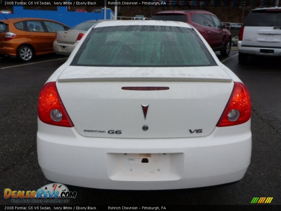 2008 Pontiac G6 V6 Sedan Ivory White / Ebony Black Photo #12