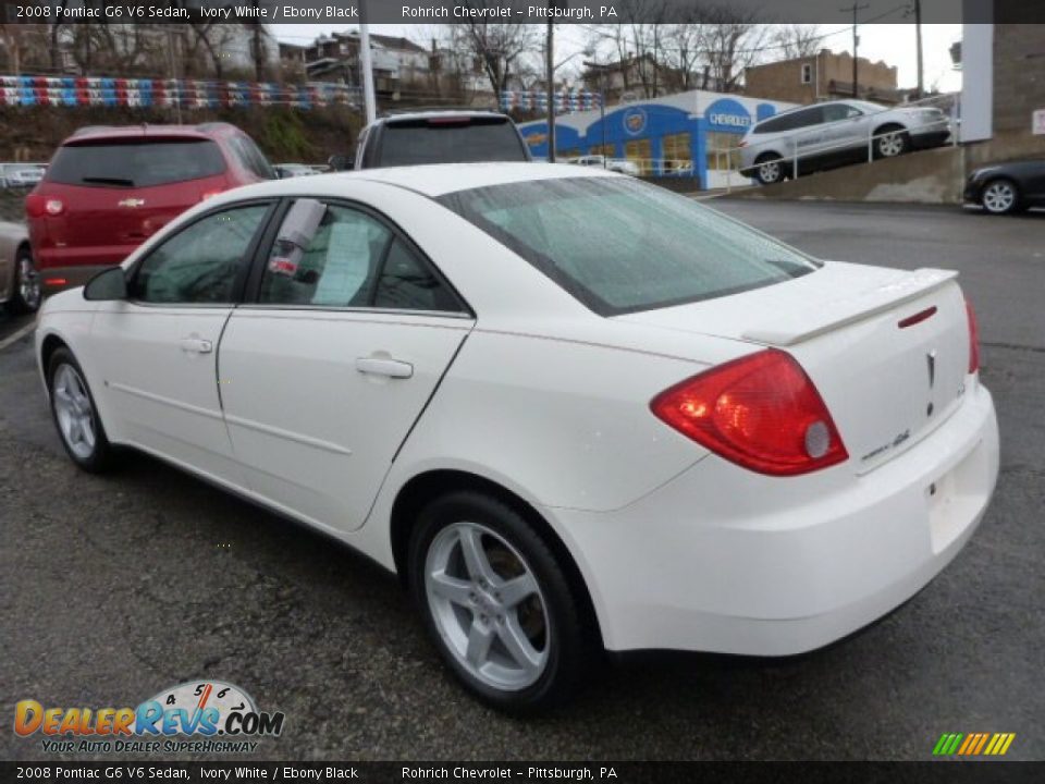 2008 Pontiac G6 V6 Sedan Ivory White / Ebony Black Photo #13