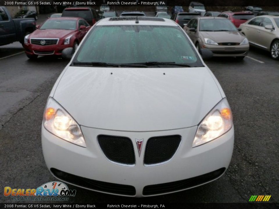 2008 Pontiac G6 V6 Sedan Ivory White / Ebony Black Photo #14