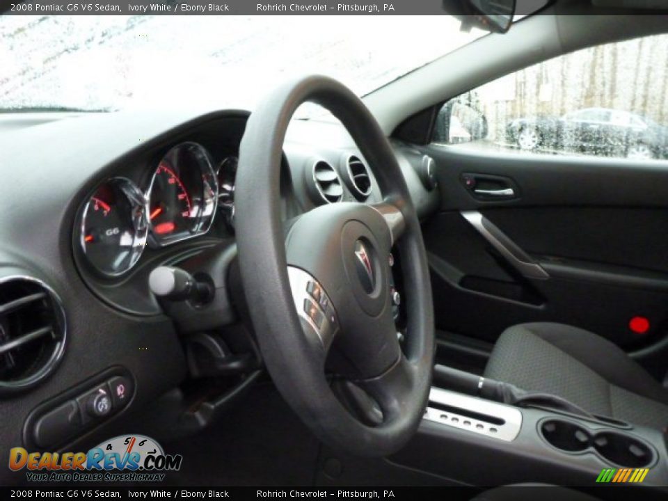 2008 Pontiac G6 V6 Sedan Ivory White / Ebony Black Photo #18