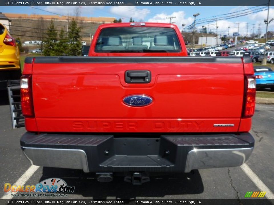 2013 Ford F250 Super Duty XL Regular Cab 4x4 Vermillion Red / Steel Photo #3