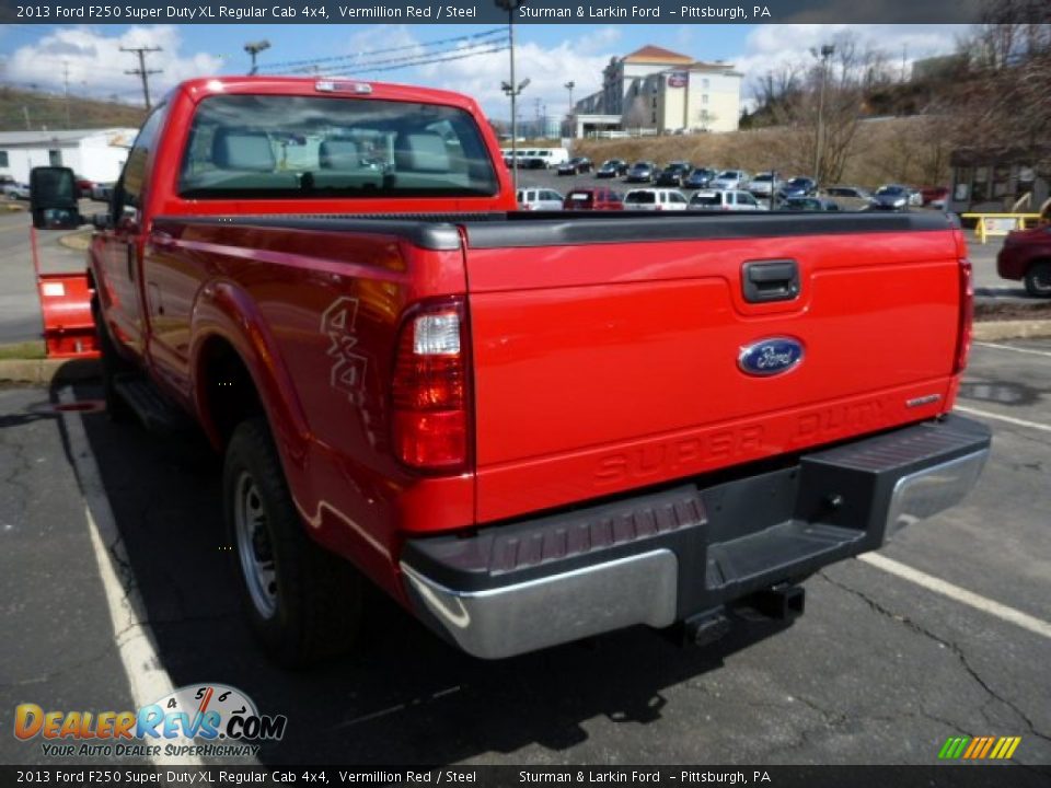 2013 Ford F250 Super Duty XL Regular Cab 4x4 Vermillion Red / Steel Photo #4