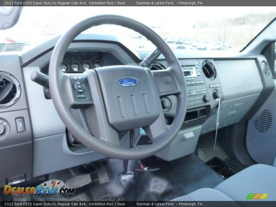 2013 Ford F250 Super Duty XL Regular Cab 4x4 Vermillion Red / Steel Photo #9