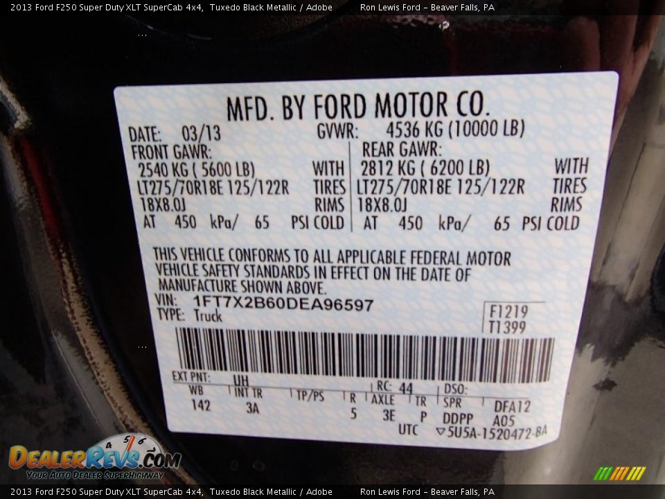 2013 Ford F250 Super Duty XLT SuperCab 4x4 Tuxedo Black Metallic / Adobe Photo #20