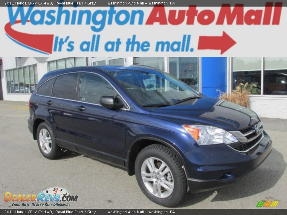 2011 Honda CR-V EX 4WD Royal Blue Pearl / Gray Photo #1