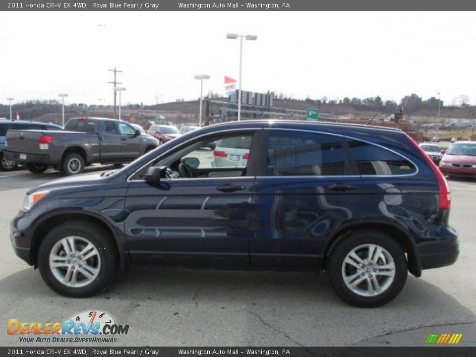 2011 Honda CR-V EX 4WD Royal Blue Pearl / Gray Photo #6