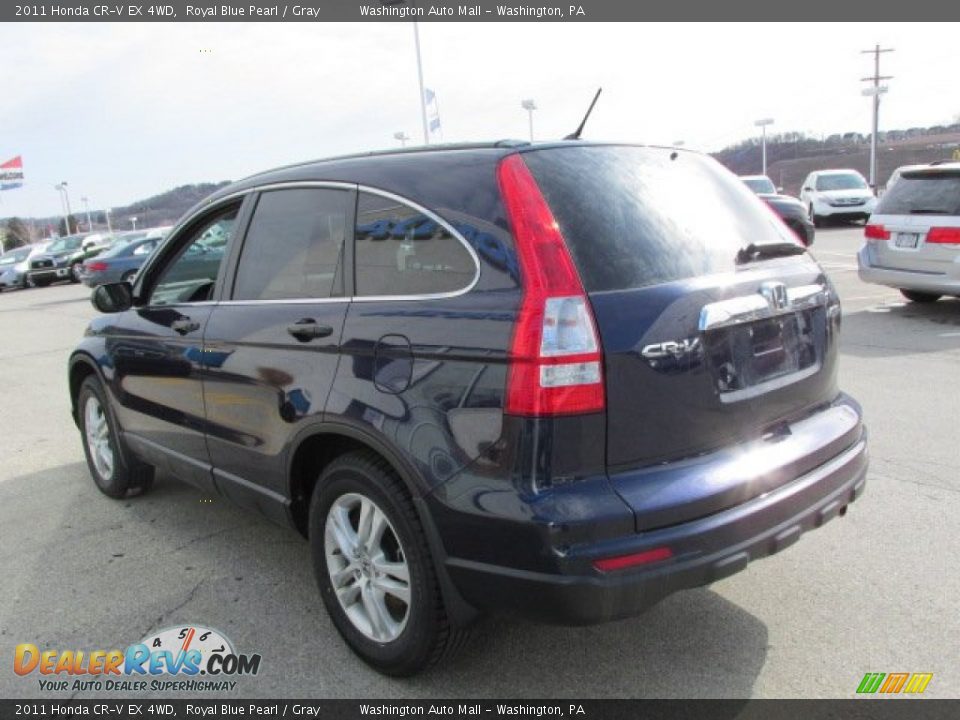 2011 Honda CR-V EX 4WD Royal Blue Pearl / Gray Photo #7