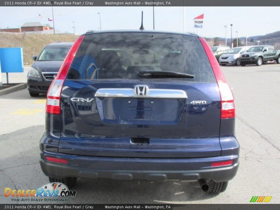 2011 Honda CR-V EX 4WD Royal Blue Pearl / Gray Photo #8