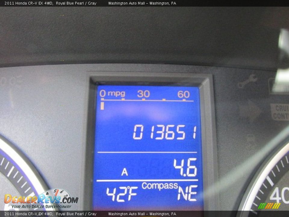 2011 Honda CR-V EX 4WD Royal Blue Pearl / Gray Photo #20