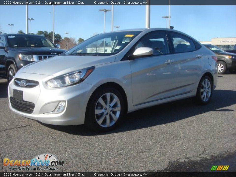 2012 Hyundai Accent GLS 4 Door Ironman Silver / Gray Photo #2