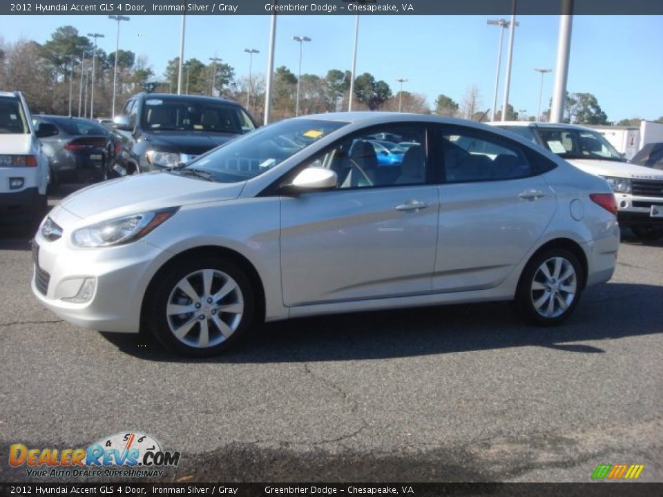 2012 Hyundai Accent GLS 4 Door Ironman Silver / Gray Photo #3