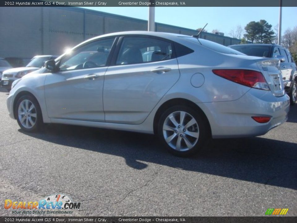 2012 Hyundai Accent GLS 4 Door Ironman Silver / Gray Photo #4