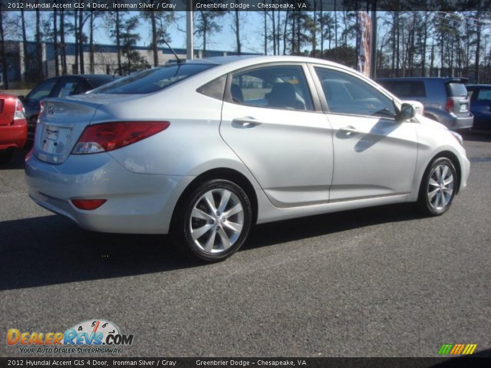 2012 Hyundai Accent GLS 4 Door Ironman Silver / Gray Photo #5