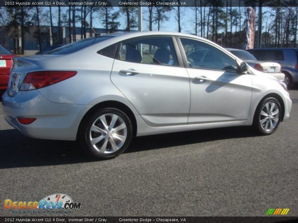 2012 Hyundai Accent GLS 4 Door Ironman Silver / Gray Photo #6