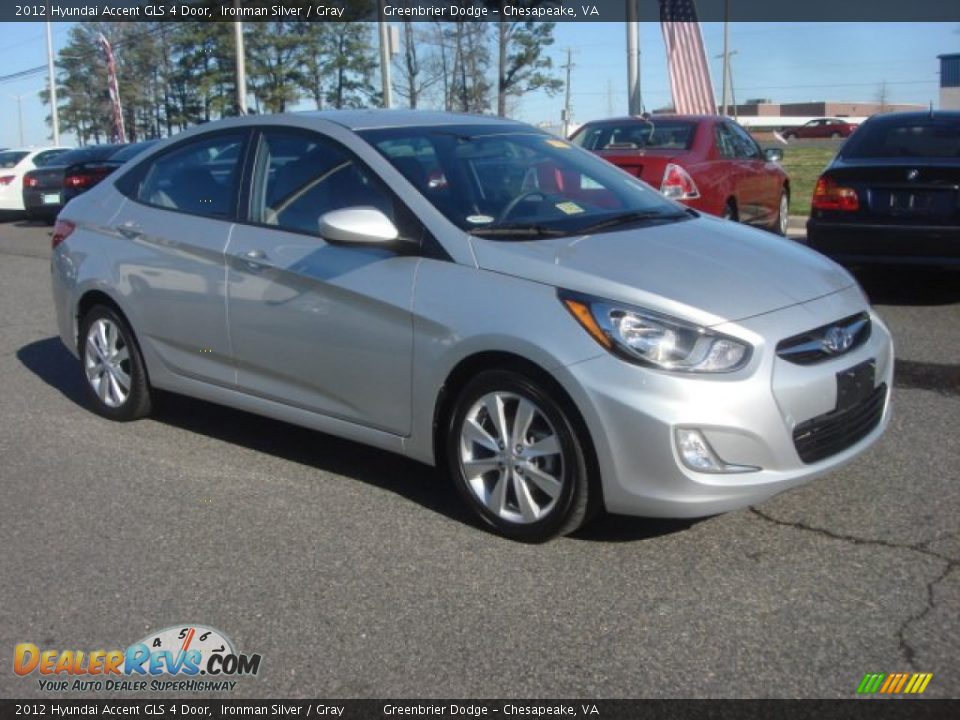 2012 Hyundai Accent GLS 4 Door Ironman Silver / Gray Photo #7