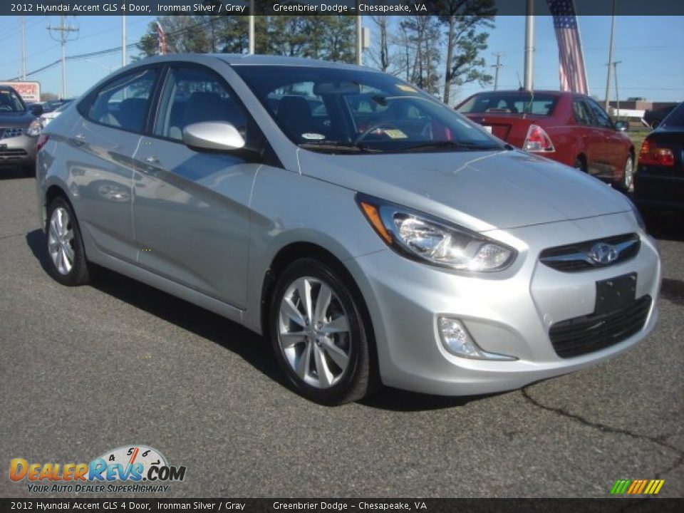 2012 Hyundai Accent GLS 4 Door Ironman Silver / Gray Photo #8