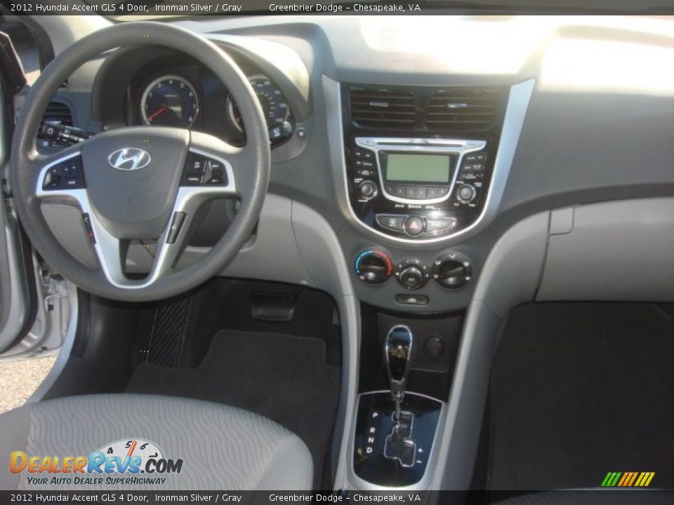 2012 Hyundai Accent GLS 4 Door Ironman Silver / Gray Photo #13