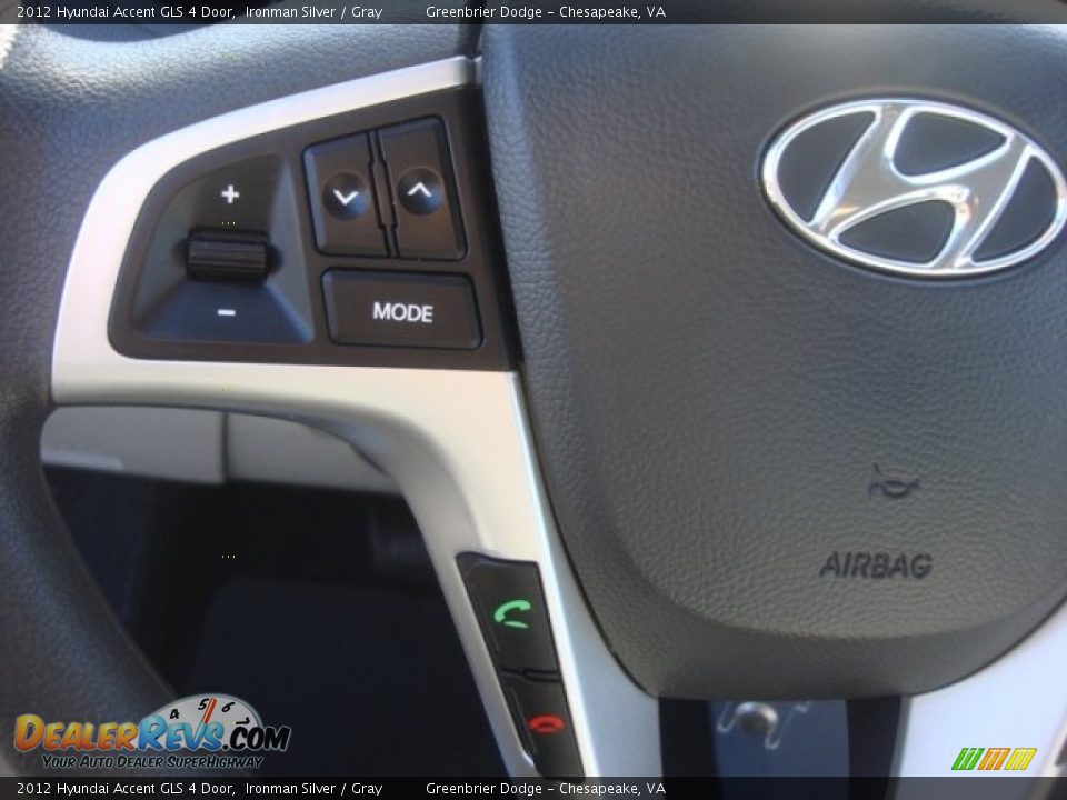 2012 Hyundai Accent GLS 4 Door Ironman Silver / Gray Photo #22