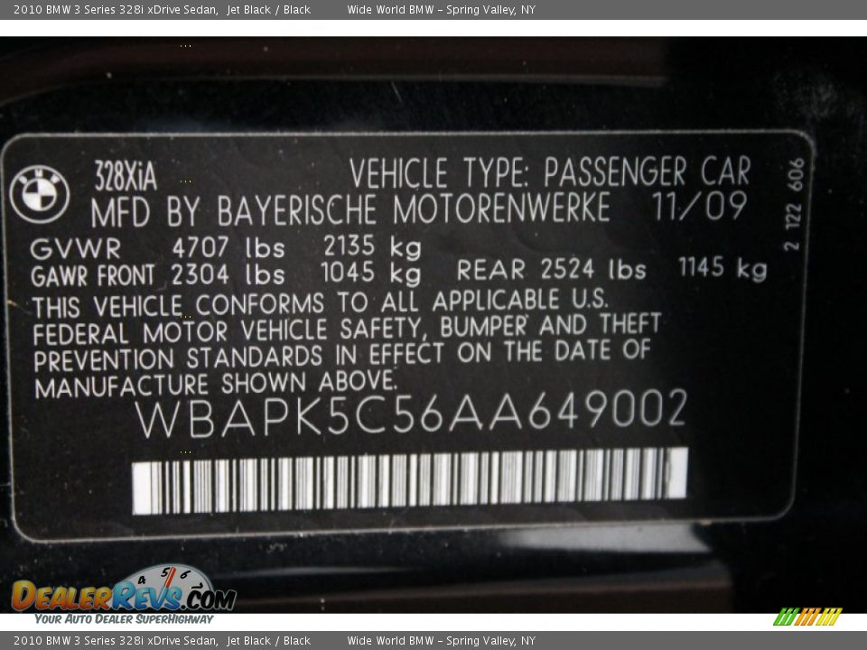 2010 BMW 3 Series 328i xDrive Sedan Jet Black / Black Photo #16