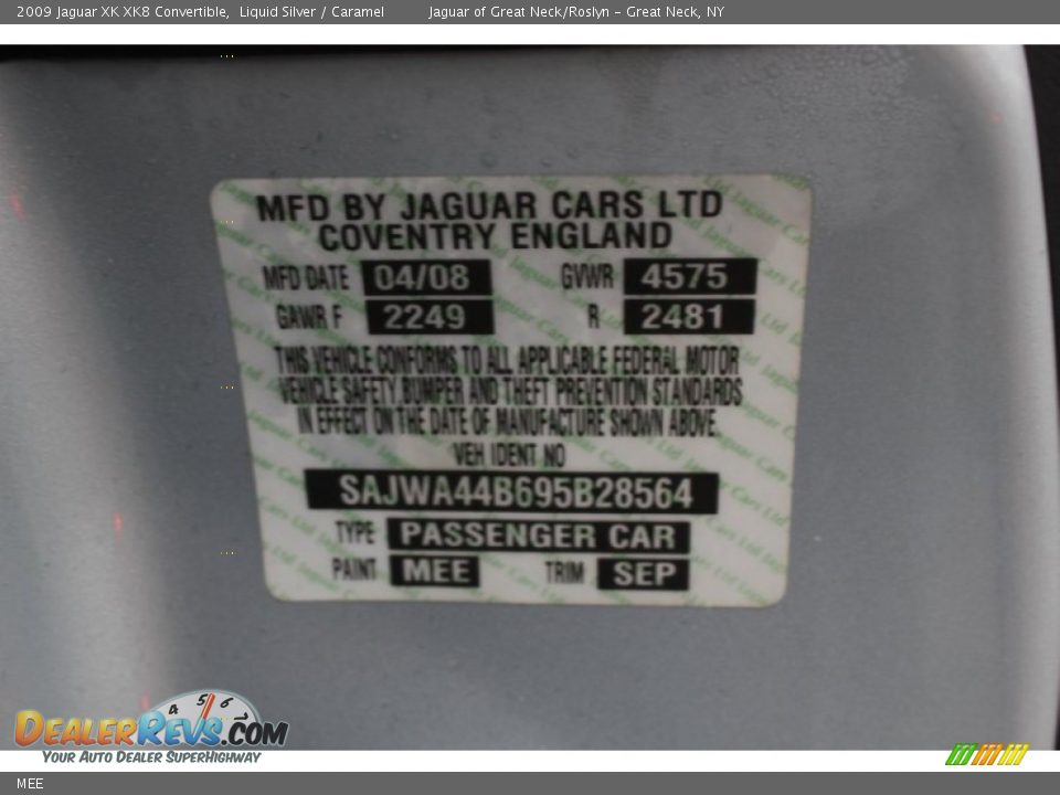Jaguar Color Code MEE Liquid Silver