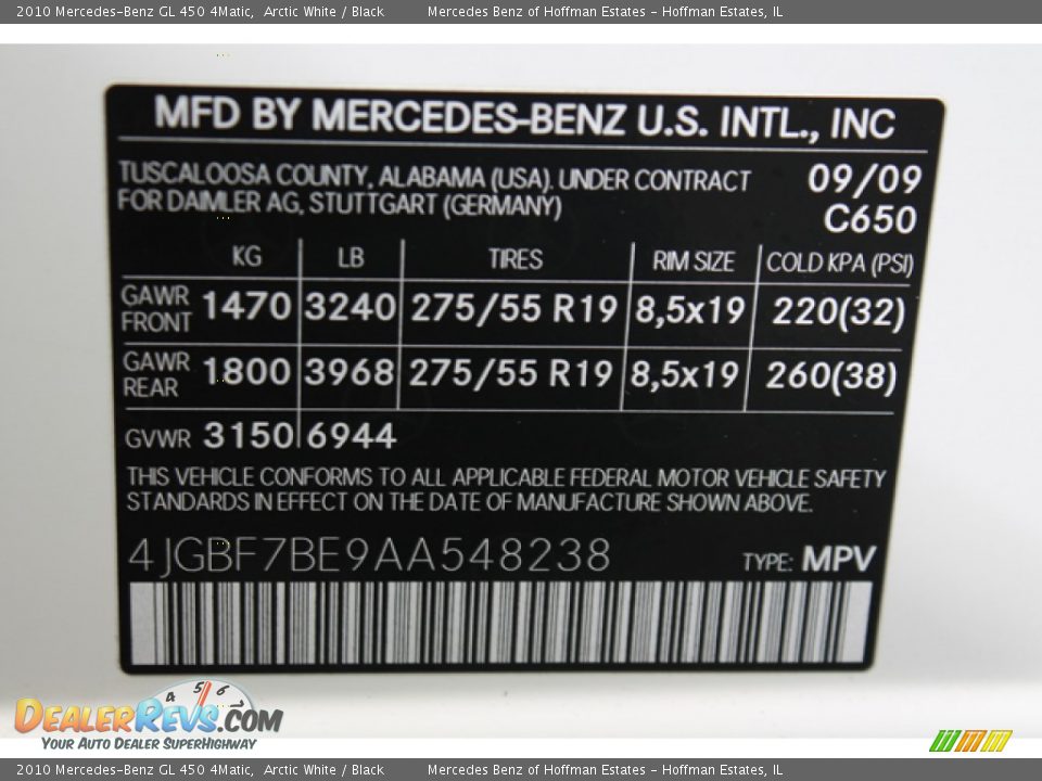 2010 Mercedes-Benz GL 450 4Matic Arctic White / Black Photo #32
