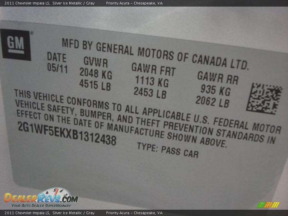 2011 Chevrolet Impala LS Silver Ice Metallic / Gray Photo #25
