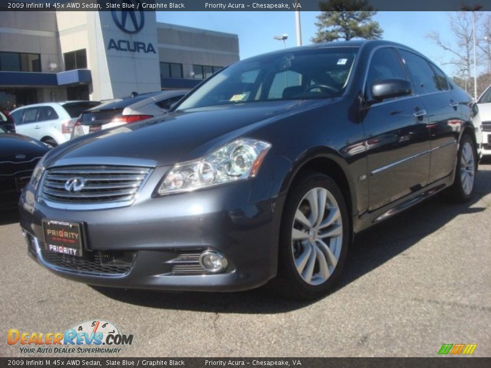 2009 Infiniti M 45x AWD Sedan Slate Blue / Graphite Black Photo #1