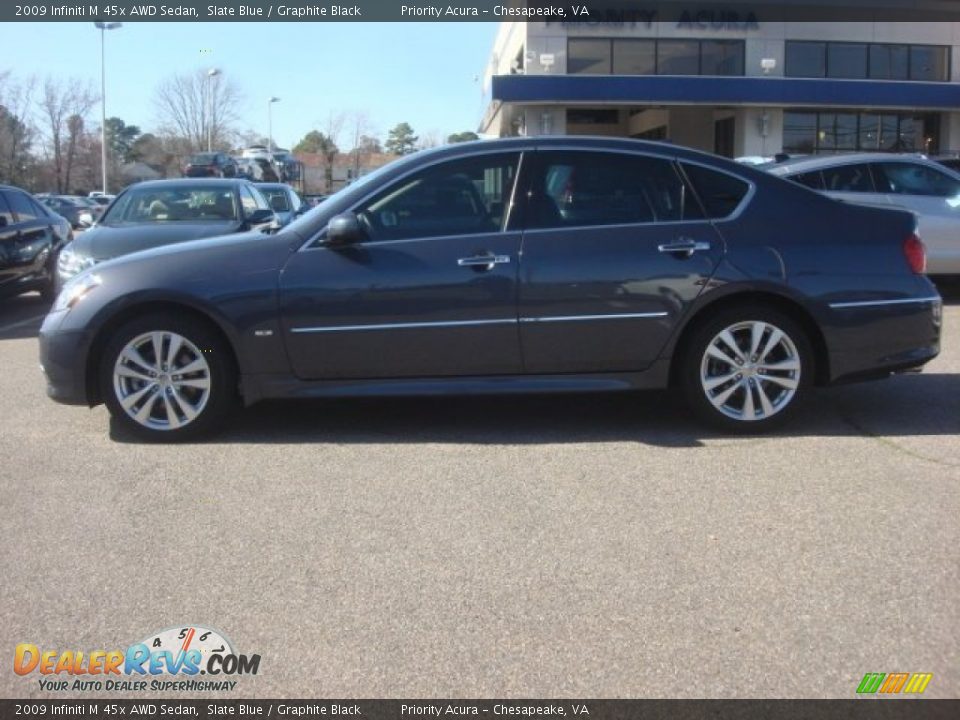 2009 Infiniti M 45x AWD Sedan Slate Blue / Graphite Black Photo #3