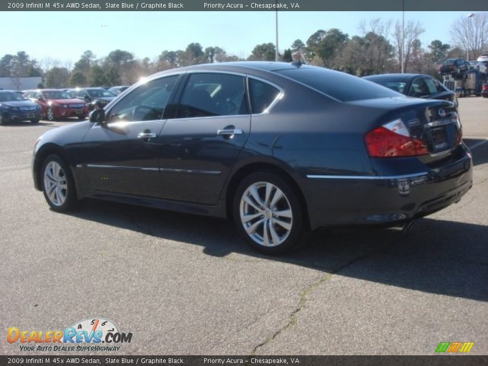 2009 Infiniti M 45x AWD Sedan Slate Blue / Graphite Black Photo #4