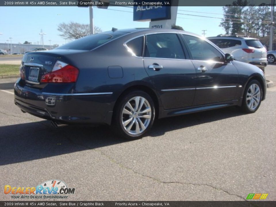 2009 Infiniti M 45x AWD Sedan Slate Blue / Graphite Black Photo #5