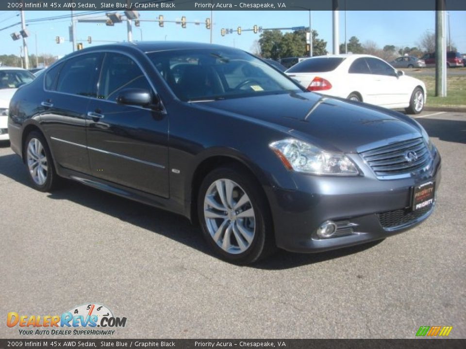 2009 Infiniti M 45x AWD Sedan Slate Blue / Graphite Black Photo #6