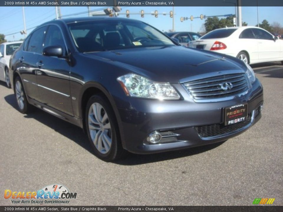 2009 Infiniti M 45x AWD Sedan Slate Blue / Graphite Black Photo #7