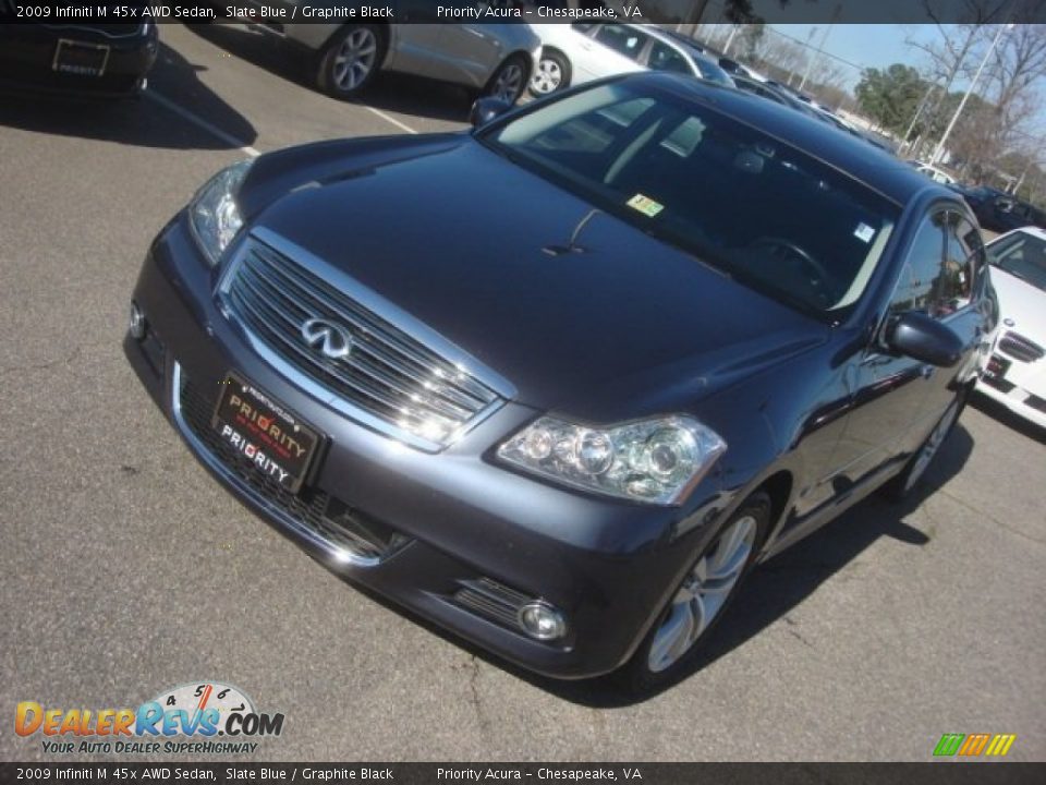 2009 Infiniti M 45x AWD Sedan Slate Blue / Graphite Black Photo #9