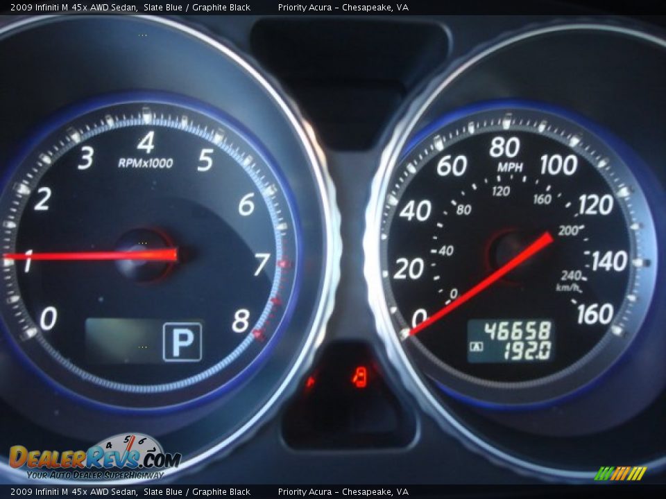 2009 Infiniti M 45x AWD Sedan Slate Blue / Graphite Black Photo #19