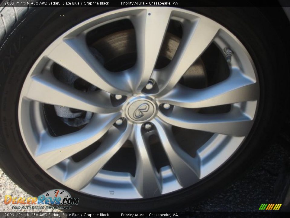 2009 Infiniti M 45x AWD Sedan Slate Blue / Graphite Black Photo #33