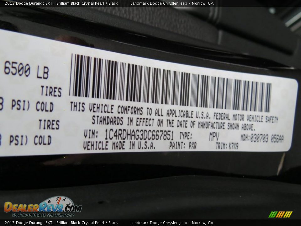 2013 Dodge Durango SXT Brilliant Black Crystal Pearl / Black Photo #10
