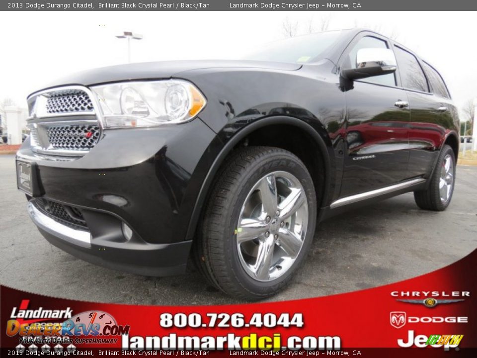 2013 Dodge Durango Citadel Brilliant Black Crystal Pearl / Black/Tan Photo #1